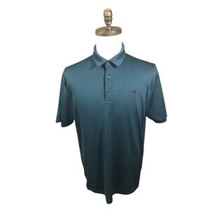 Under Armour HeatGear Polo Shirt Men’s L Green Stretch Loose Golf